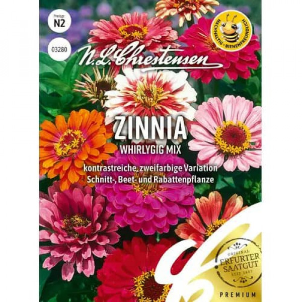 Cínia pôvabná (Zinnia elegans) Whirlygig, mix farieb